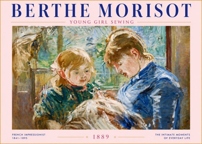 Berthe Morisot Young Girl Sewing No5 - Poster