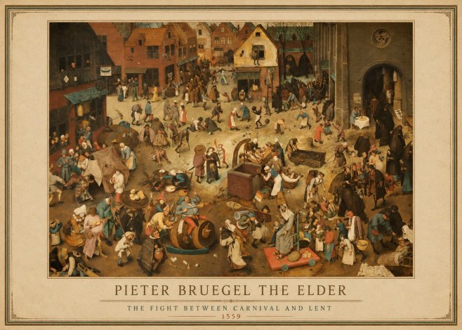 Pieter Bruegel The Fight Between Carnival and Lent III No1 - Poster