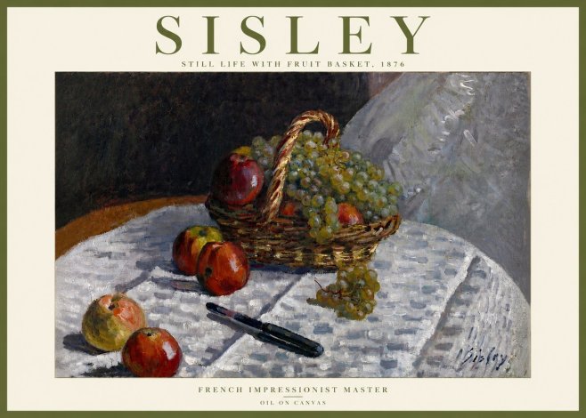 Sisley Still Life with Fruit Basket No4 - Poster