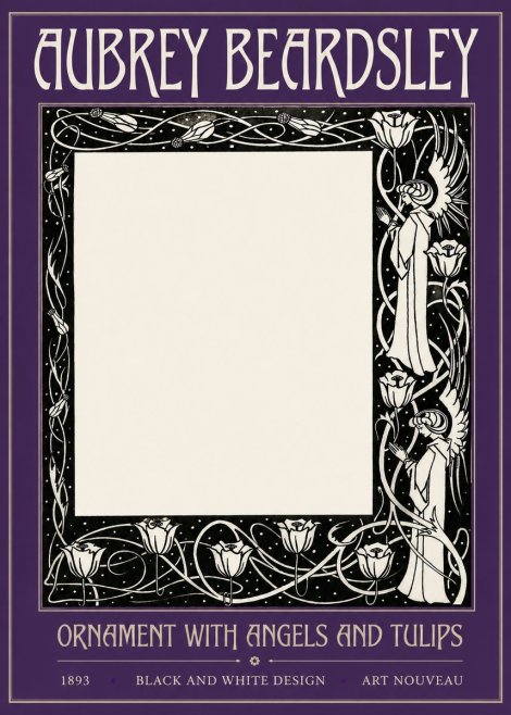 Aubrey Beardsley Ornament with Angels and Tulips No2 - Poster