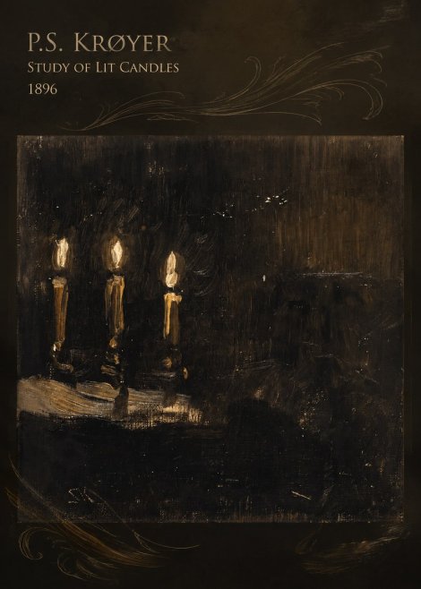 P.S. Krøyer Study of Lit Candles No5 - Poster