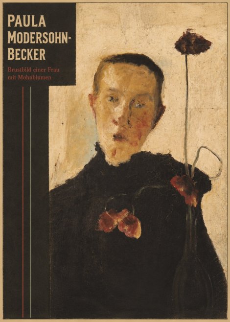 Paula Modersohn-Becker Brustbild Einer Frau Mit Mohnblumen No4 - Poster