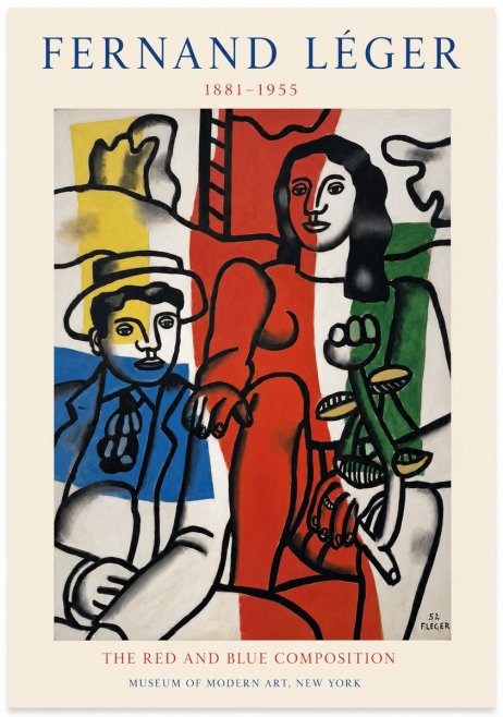 Fernand Léger The Red and Blue Composition No1 - Poster