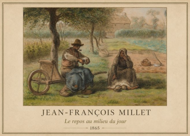 Jean-François Millet Le Repos Au Milieu Du Jour No1 - Poster