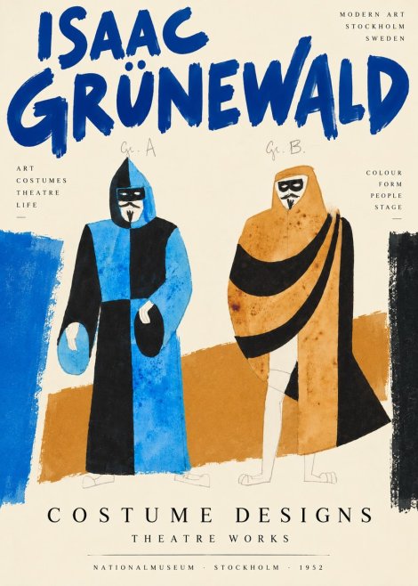 Isaac Grünewald Two Masquerade Figures - Costume Sketch No2 - Poster