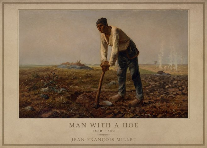 Jean-François Millet Man with a Hoe No1 - Poster