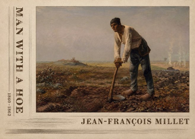 Jean-François Millet Man with a Hoe No2 - Poster