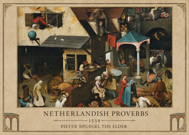 Pieter Bruegel Netherlandish Proverbs VII No1 - Poster