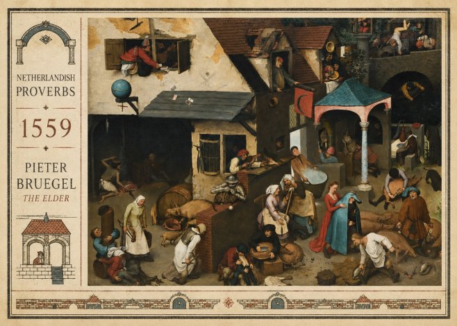 Pieter Bruegel Netherlandish Proverbs VII No2 - Poster