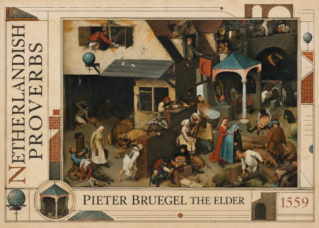 Pieter Bruegel Netherlandish Proverbs VII No5 - Poster