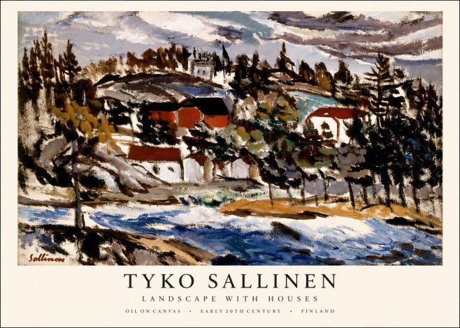 Tyko Sallinen Landscape with Houses No1 - Poster