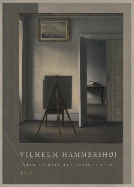 Vilhelm Hammershøi Interior with the Artist's Easel II No2 - Poster