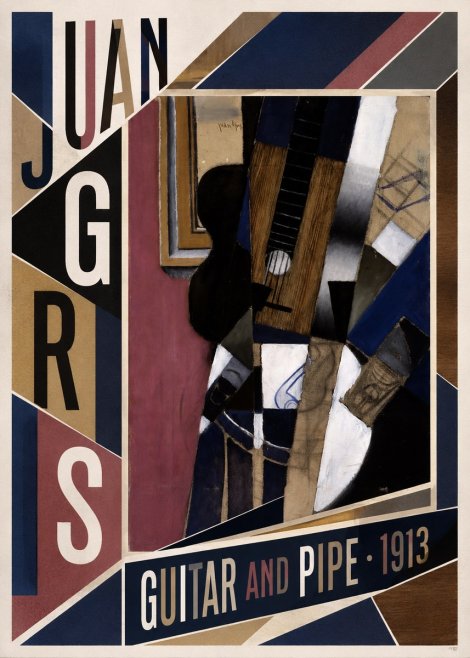 Juan Gris Guitar and Pipe II No4 - Poster