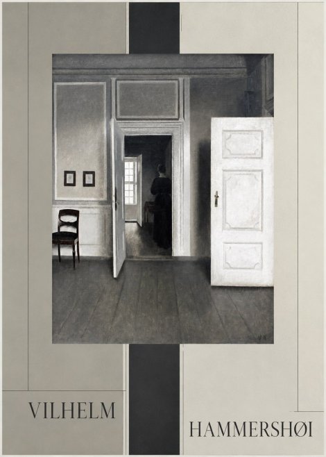 Vilhelm Hammershøi Interior with a Woman Seen from Behind No4 - Poster