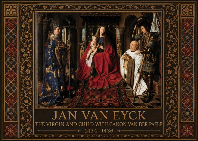 Jan van Eyck The Virgin and Child with Canon Van Der Paele No5 - Poster