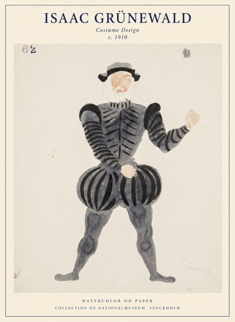Isaac Grünewald Costume Design C. 1910 No1 - Poster