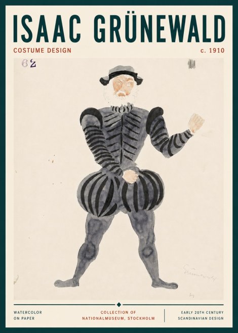 Isaac Grünewald Costume Design C. 1910 No3 - Poster
