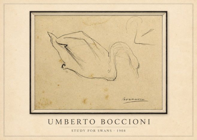 Umberto Boccioni Study for Swans No1 - Poster