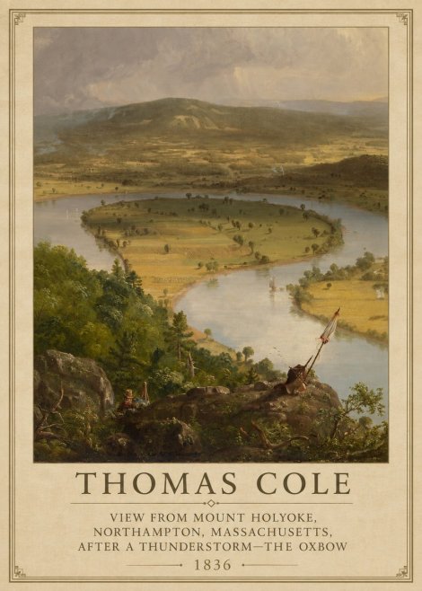 Thomas Cole View from Mount Holyoke, Northampton, Massachusetts, After a Thunderstorm—the Oxbow III No3 - Poster