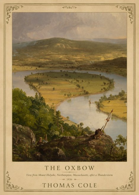 Thomas Cole View from Mount Holyoke, Northampton, Massachusetts, After a Thunderstorm—the Oxbow III No4 - Poster