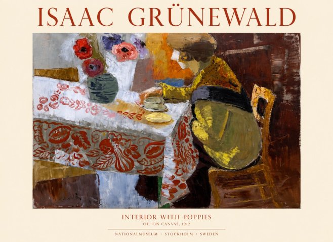 Isaac Grünewald Interior with Poppies No1 - Poster