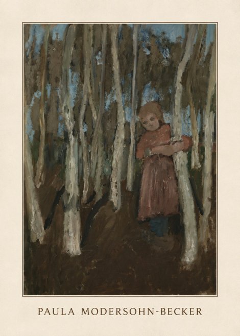 Paula Modersohn-Becker Girl in a Birch Forest No3 - Poster