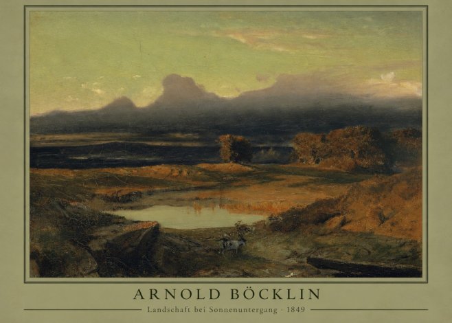 Arnold Böcklin Landschaft Bei Sonnenuntergang No3 - Poster