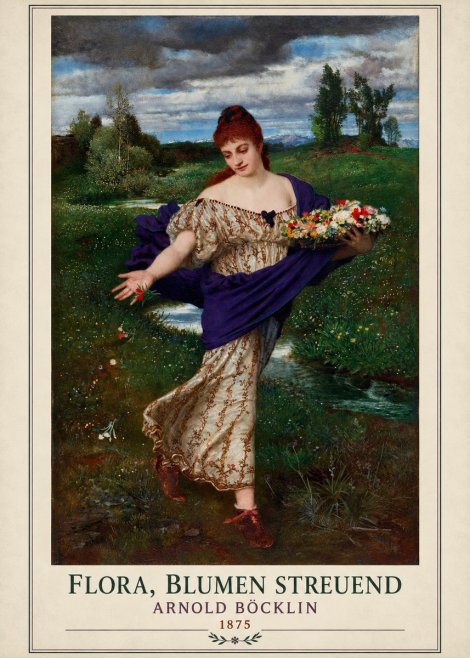 Arnold Böcklin Flora, Blumen Streuend II No1 - Poster