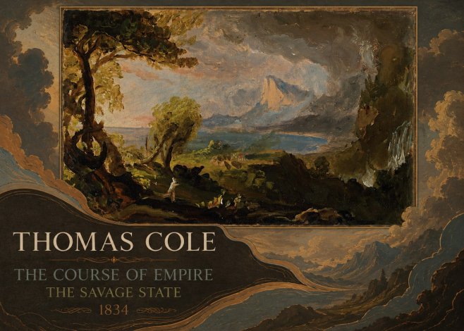 Thomas Cole The Course of Empire: the Savage State II No2 - Poster