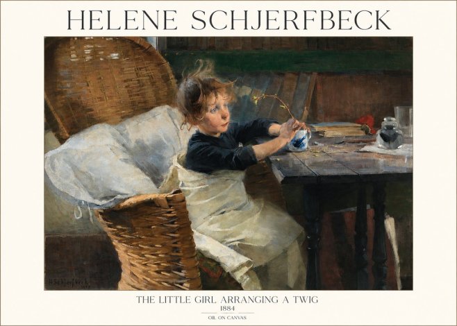 Helene Schjerfbeck The Little Girl Arranging a Twig No1 - Poster