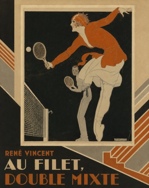 René Vincent Au Filet, Double Mixte No2 - Poster