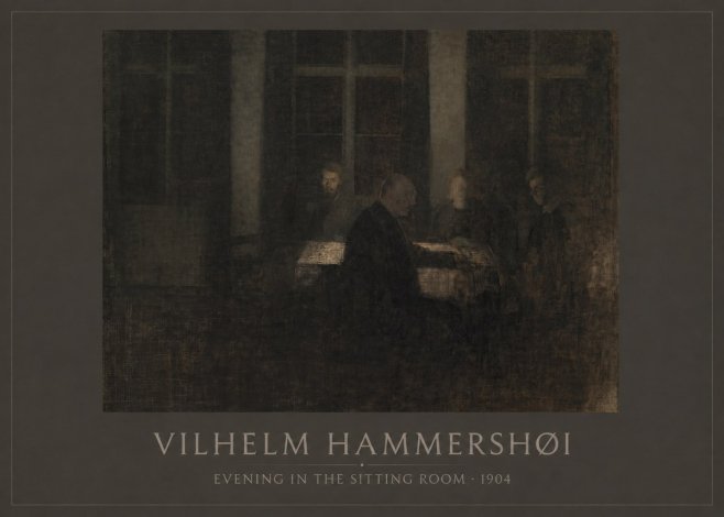 Vilhelm Hammershøi Evening in the Sitting Room No1 - Poster