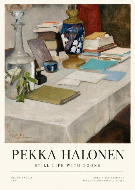 Pekka Halonen Still Life with Books No6 - Poster
