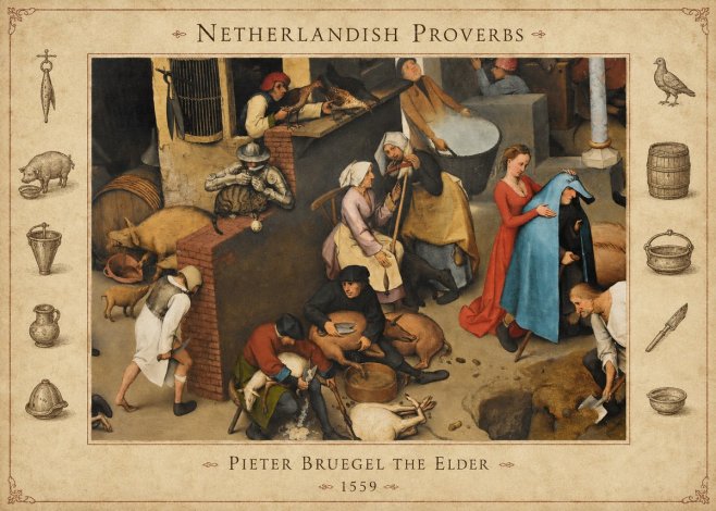 Pieter Bruegel Netherlandish Proverbs VIII No4 - Poster