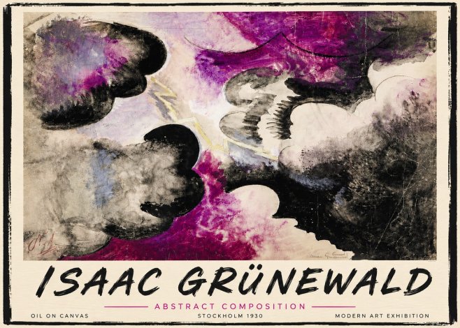 Isaac Grünewald Abstract Composition No5 - Poster
