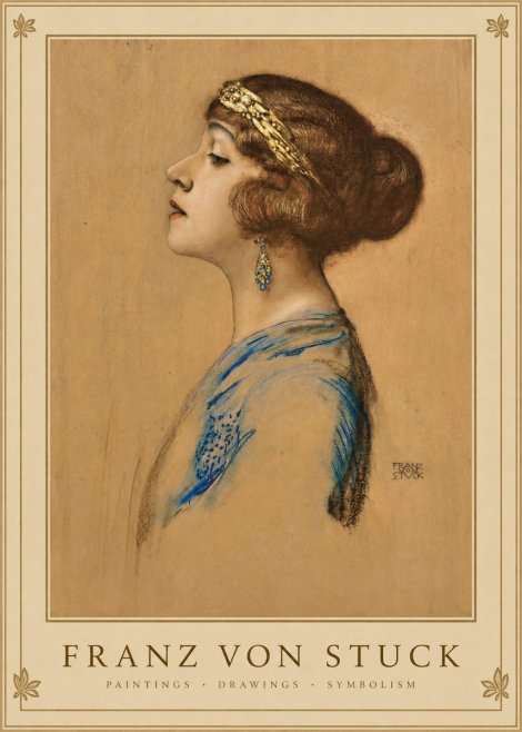 Franz von Stuck Head of a Girl No1 - Poster
