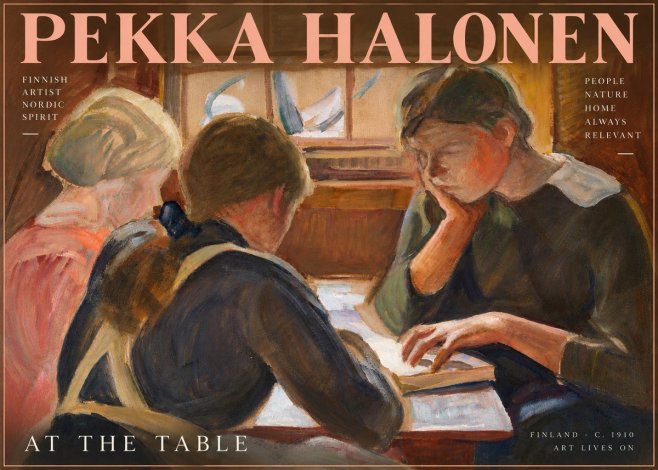 Pekka Halonen At the Table No5 - Poster