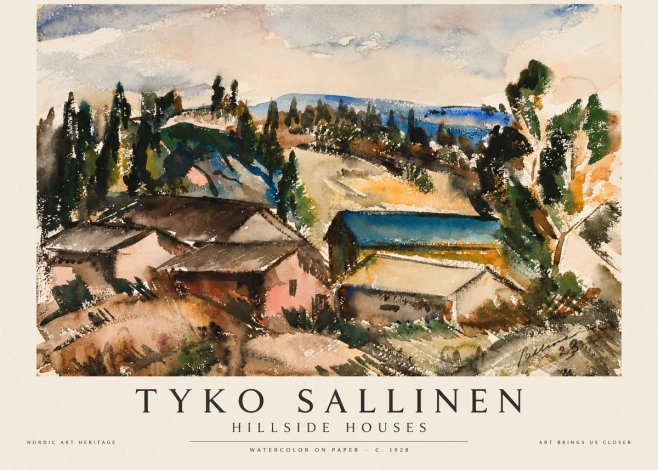 Tyko Sallinen Hillside Houses No1 - Poster