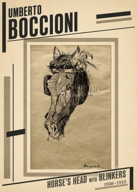Umberto Boccioni Horse's Head with Blinkers No2 - Poster