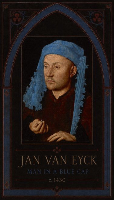 Jan van Eyck Man in a Blue Cap II No3 - Poster