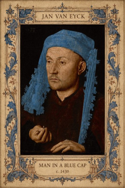 Jan van Eyck Man in a Blue Cap II No6 - Poster