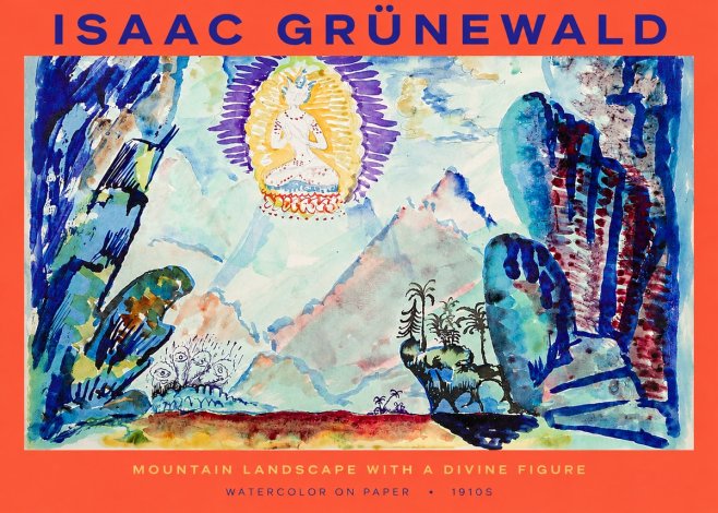 Isaac Grünewald Mountain Landscape with a Divine Figure No2 - Poster