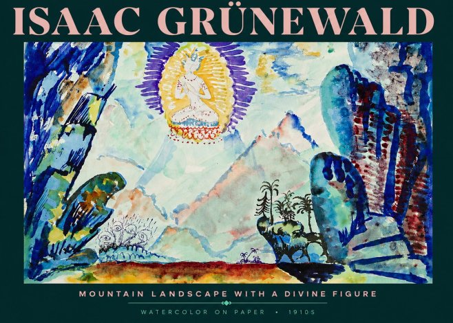 Isaac Grünewald Mountain Landscape with a Divine Figure No4 - Poster