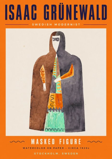 Isaac Grünewald Masked Figure No2 - Poster