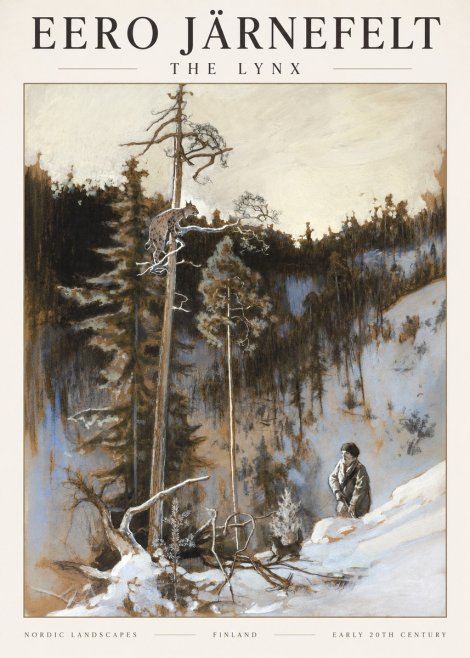 Eero Järnefelt A Lynx in a Tree No3 - Poster