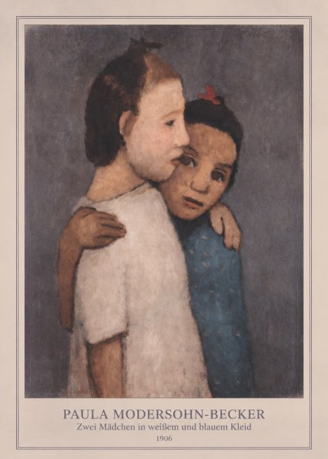 Paula Modersohn-Becker Zwei Mädchen in Weißem Und Blauem Kleid No4 - Poster