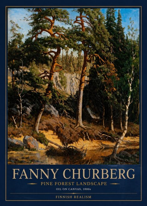 Fanny Churberg Pine Forest Landscape No3 - Poster