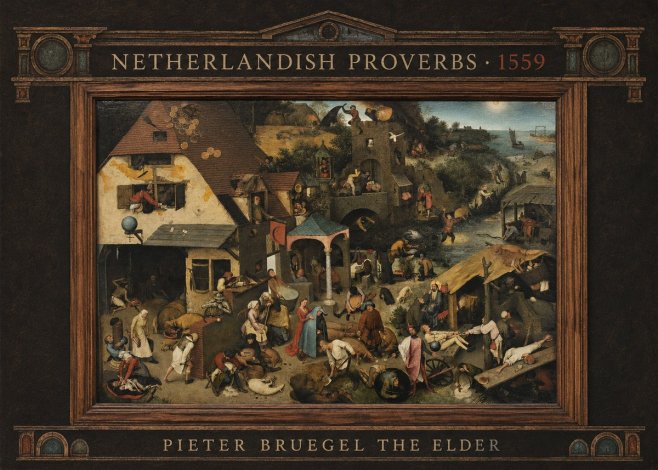 Pieter Bruegel Netherlandish Proverbs XI No4 - Poster