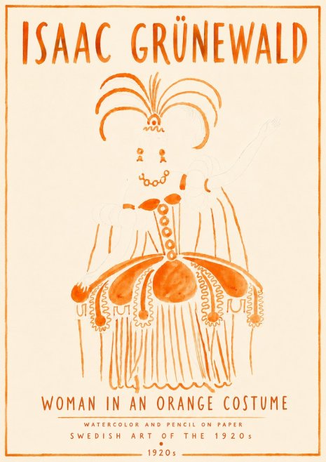 Isaac Grünewald Woman in an Orange Costume No6 - Poster
