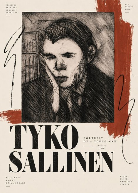Tyko Sallinen Portrait of a Young Man No6 - Poster